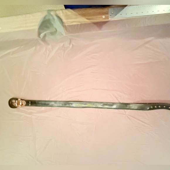 Vintage Anne Klein Brown Leather Gold Mesh 1.5” Belt Size Large - Picture 4 of 8